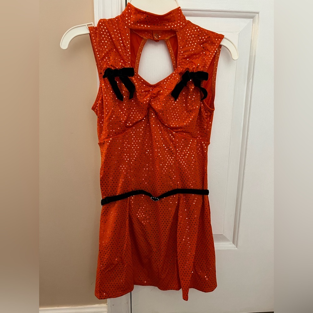 Orange and black dance costume